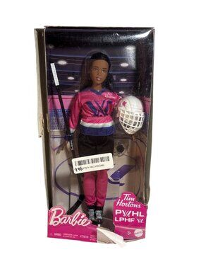 Tim Hortons Barbie Hockey Player Doll Pink Jersey Brunette PWHL Mattel New